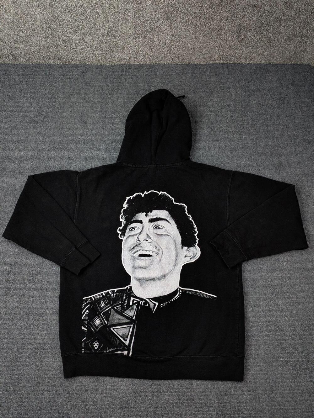 Rise of Hobo Johnson Hoodie Mens Medium Black Pullover Fleece Sweatshirt Graphic